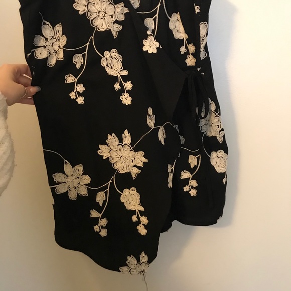 LF black and white embroidered skort romper - Picture 3 of 6